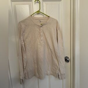 GAP Men's Beige Long Sleeve Henley Size Large